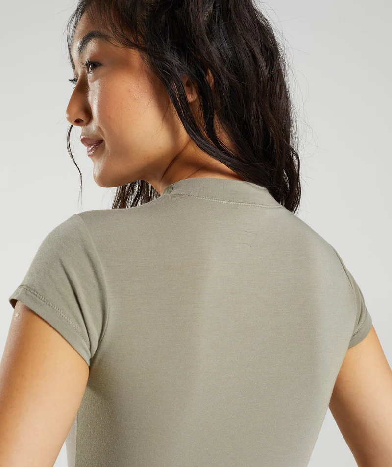 Gymshark Jersey Body Fit T-Shirt - Earthy Brown