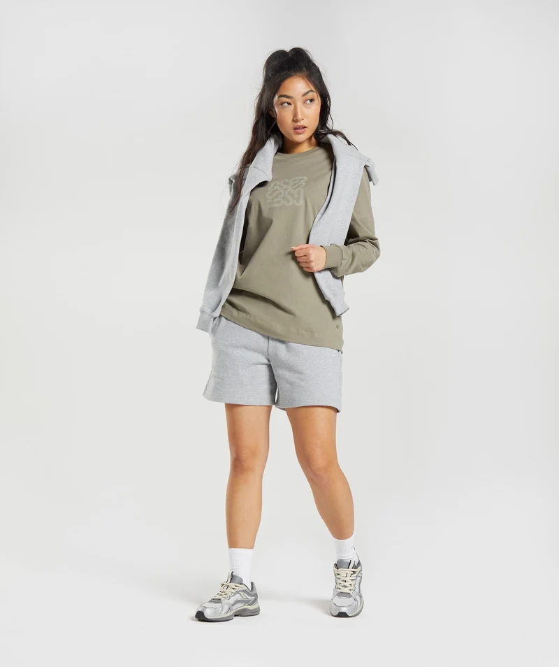 Gymshark Cotton Oversized Long Sleeve Top - Earthy Brown
