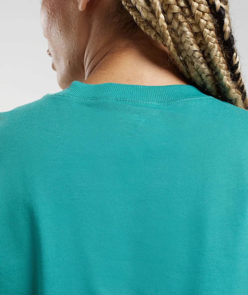 Gymshark Cotton Boxy Crop Top - Jewel Green