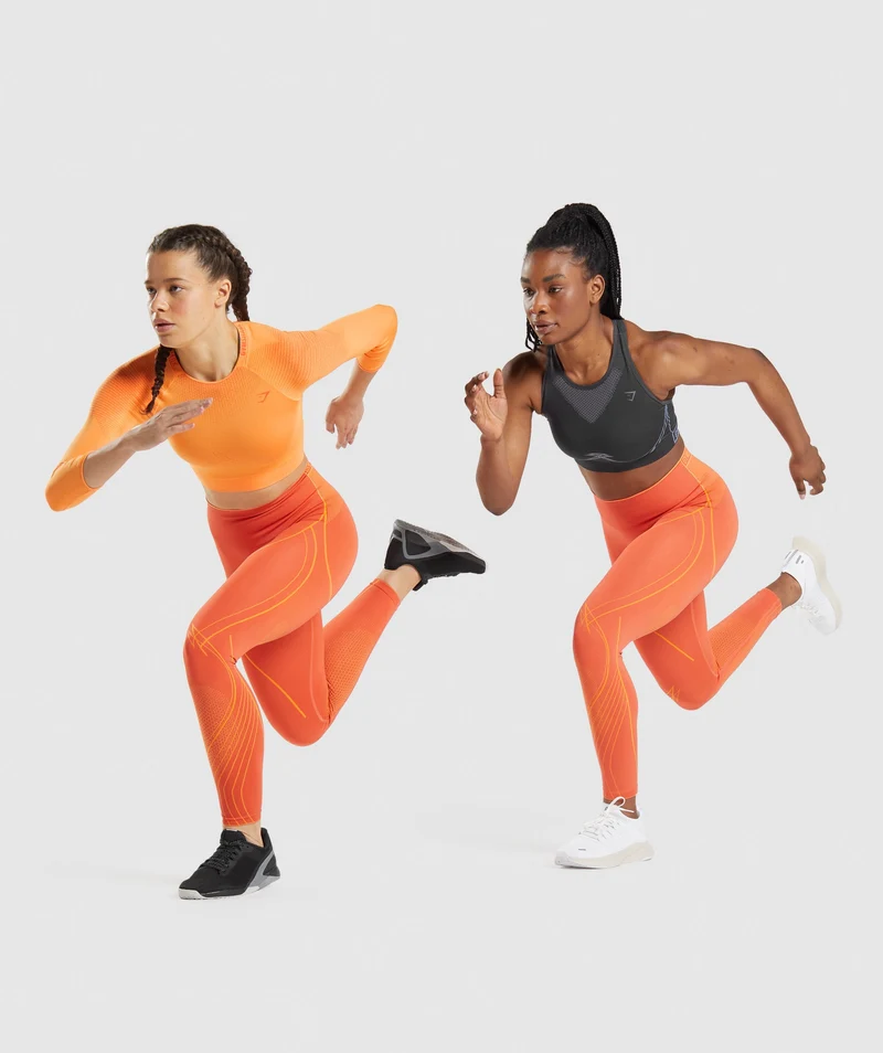 Gymshark Apex Seamless High Rise Leggings - Papaya Orange/Apricot Orange