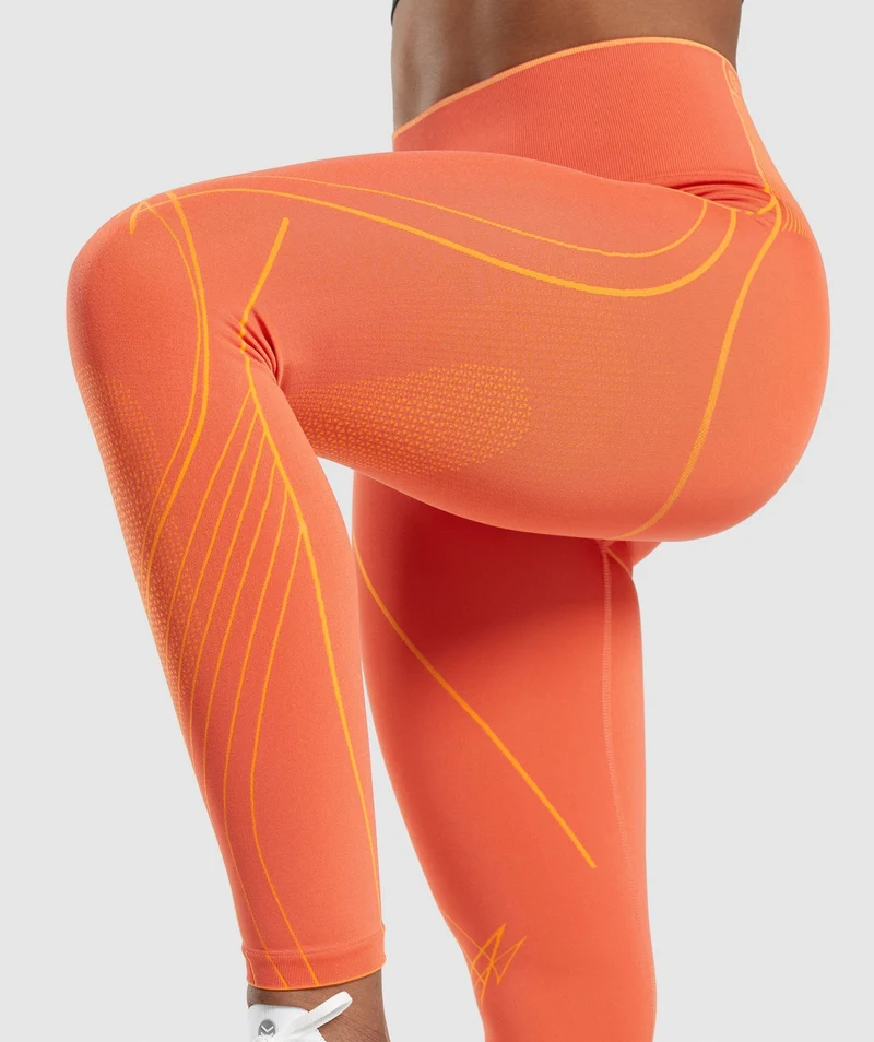 Gymshark Apex Seamless High Rise Leggings - Papaya Orange/Apricot Orange