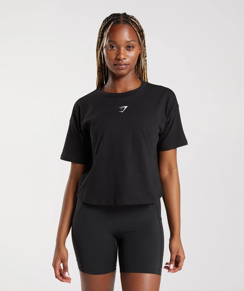 Gymshark Central Graphic Midi Tee - Black