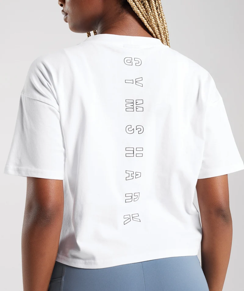 Gymshark Central Graphic Midi Tee - White