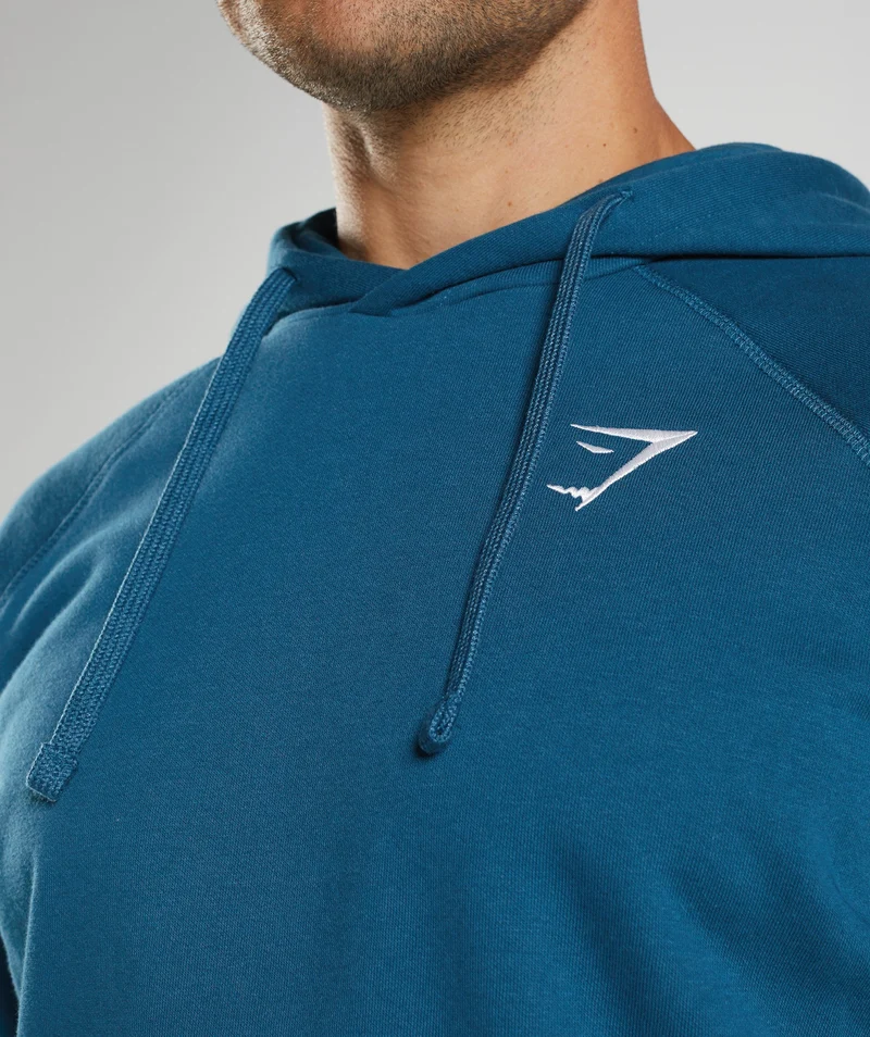Gymshark Crest Hoodie - Atlantic Blue