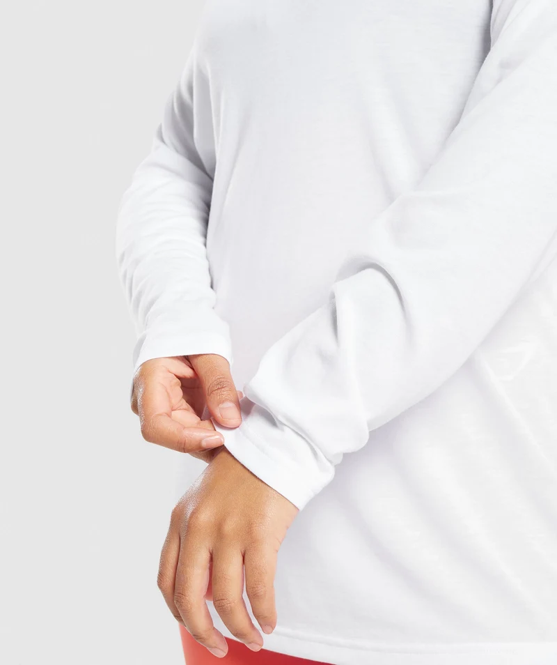 Gymshark Training Oversized Long Sleeve Top - White