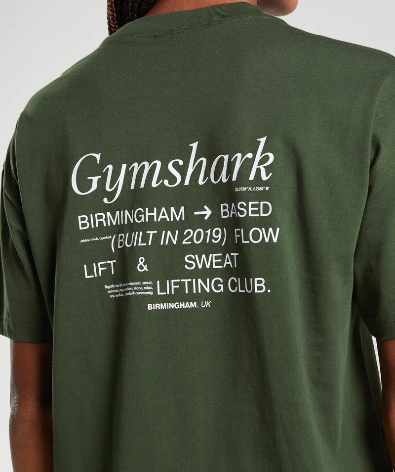 Gymshark Social Club Oversized T-Shirt - Moss Olive