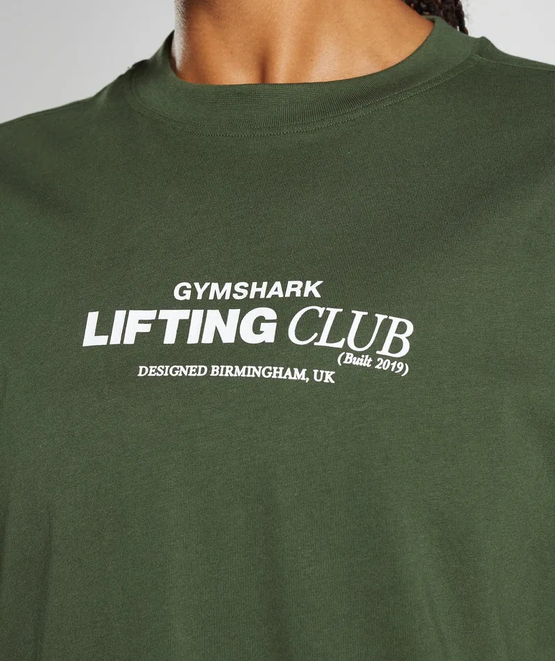 Gymshark Social Club Oversized T-Shirt - Moss Olive