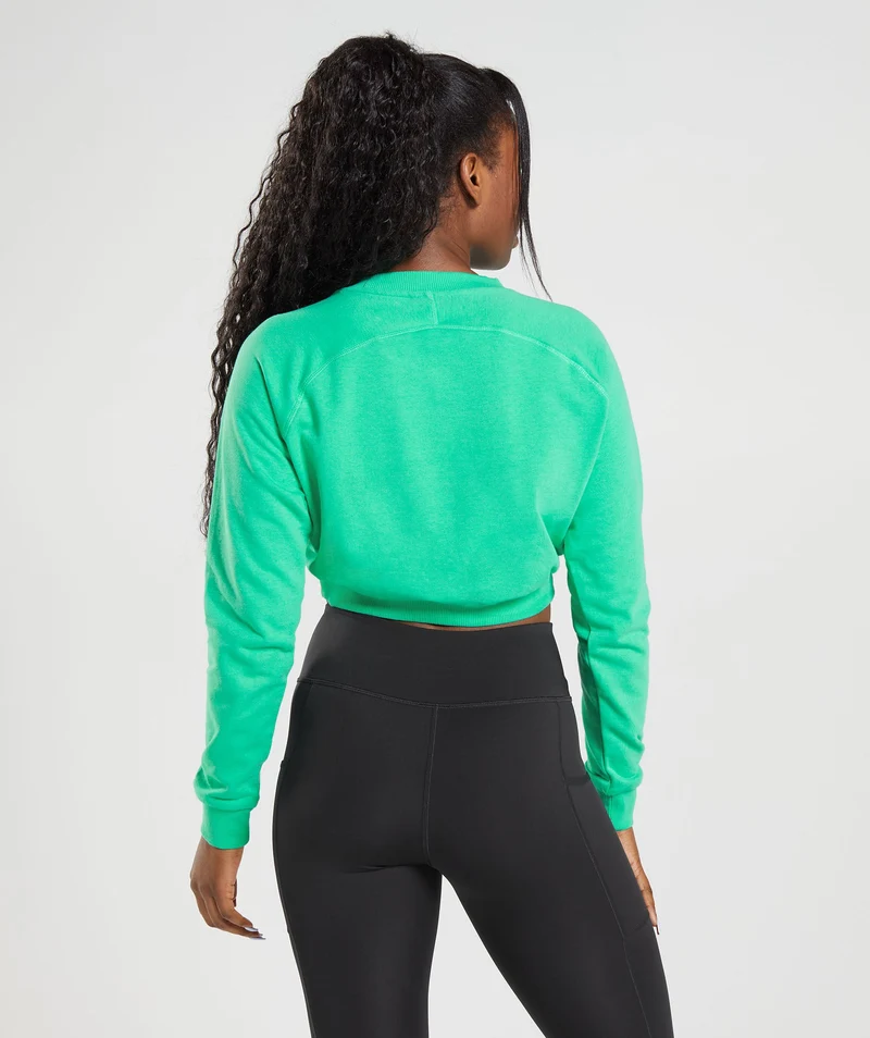 Gymshark Training Crop Sweater - Tropic Green