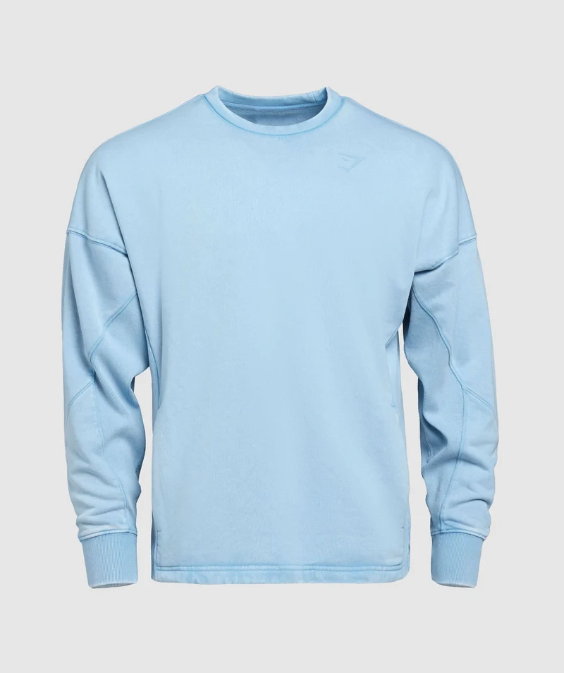 Gymshark Power Washed Crew - Ozone Blue