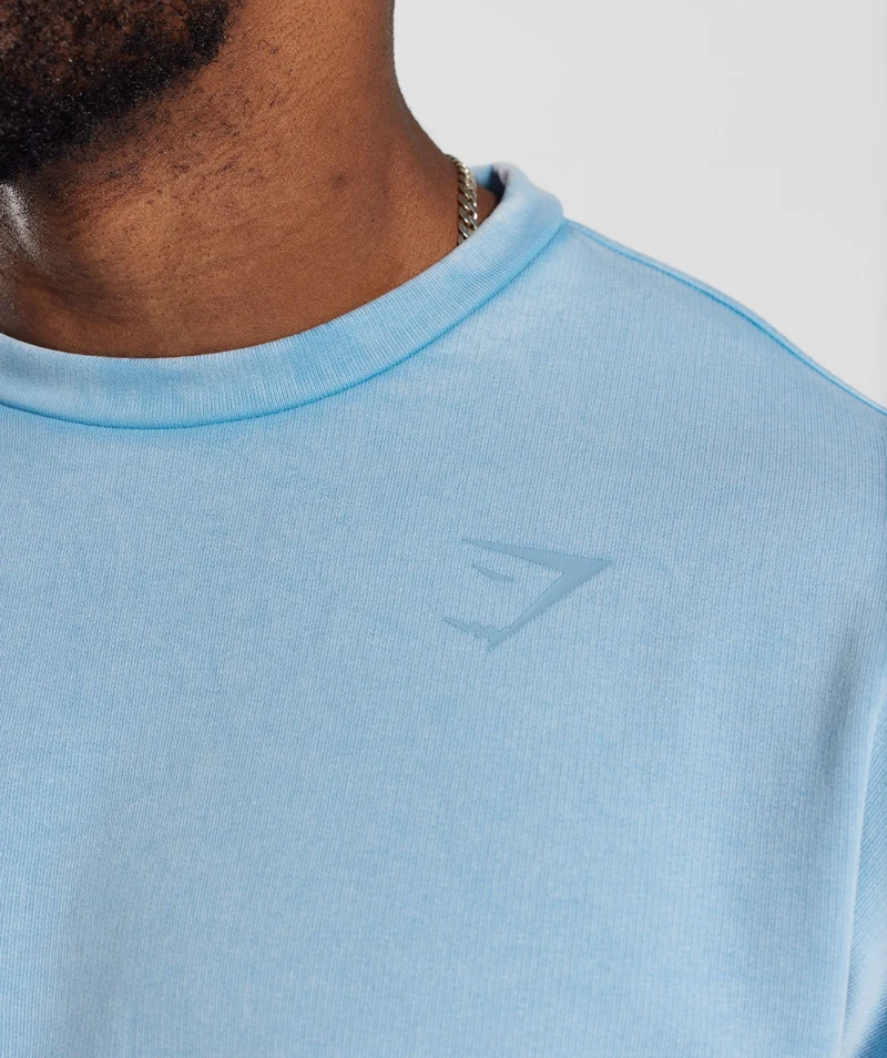 Gymshark Power Washed Crew - Ozone Blue