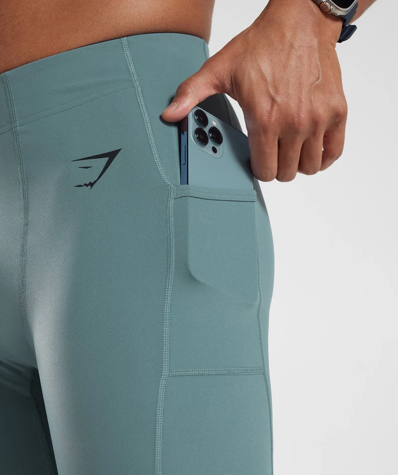 Gymshark Control Baselayer Leggings - Thunder Blue
