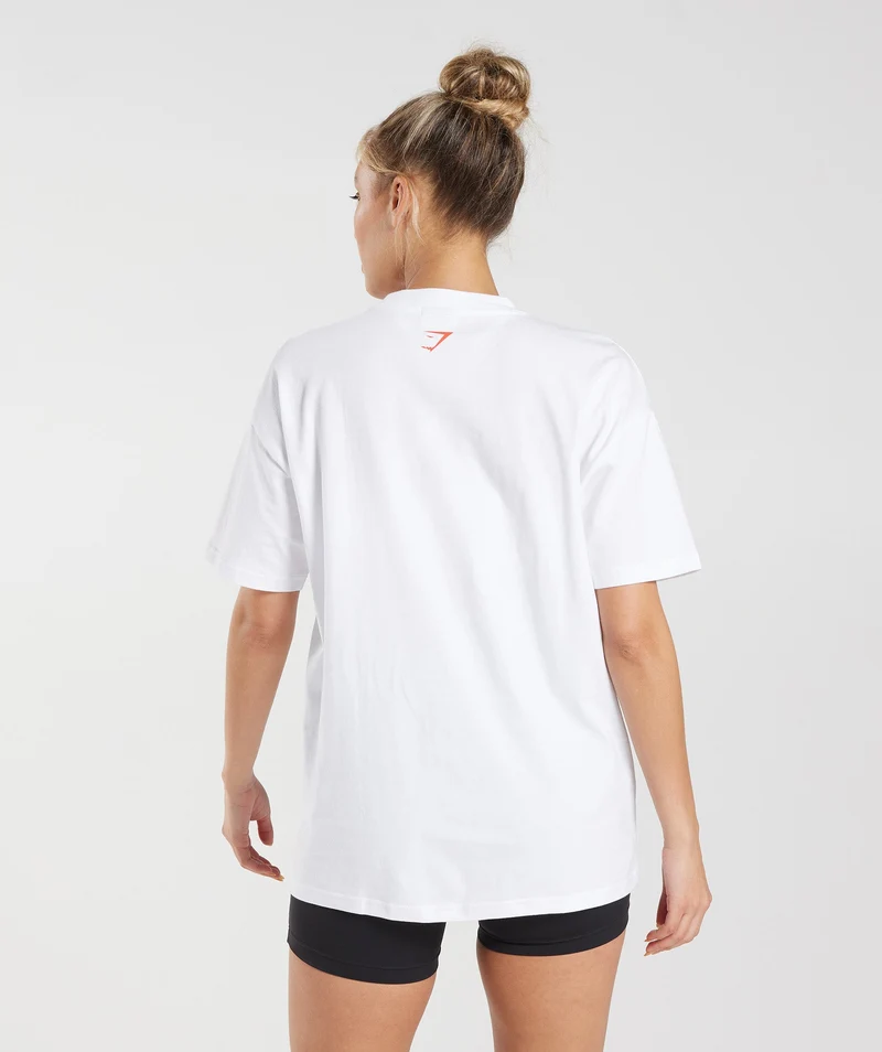 Gymshark Retro Graphic Oversized T-Shirt - White