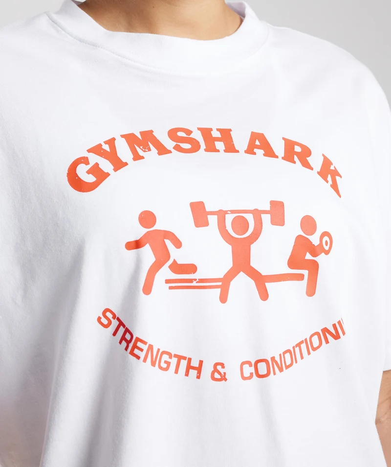Gymshark Retro Graphic Oversized T-Shirt - White