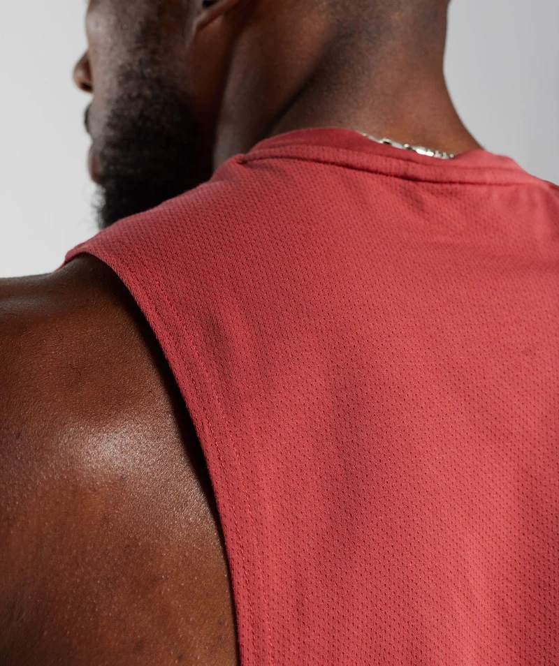 Gymshark React Drop Arm Tank - Sundried Red