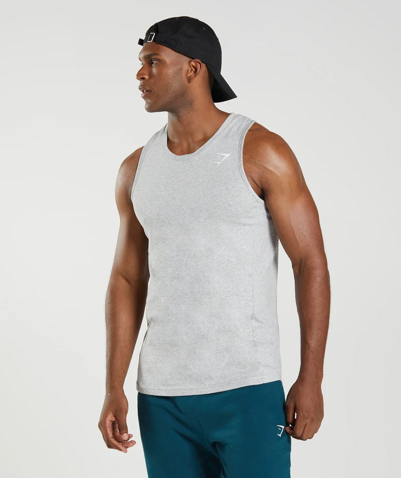 Gymshark React Tank - Light Grey Core Marl