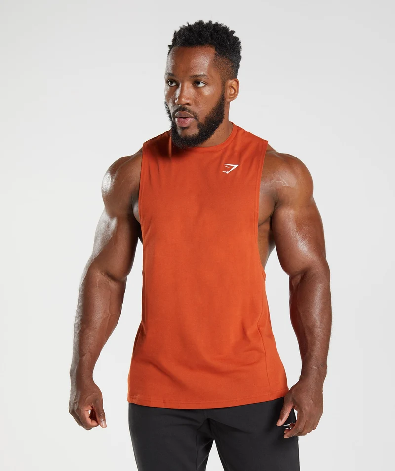 Gymshark React Drop Arm Tank - Cayenne Red