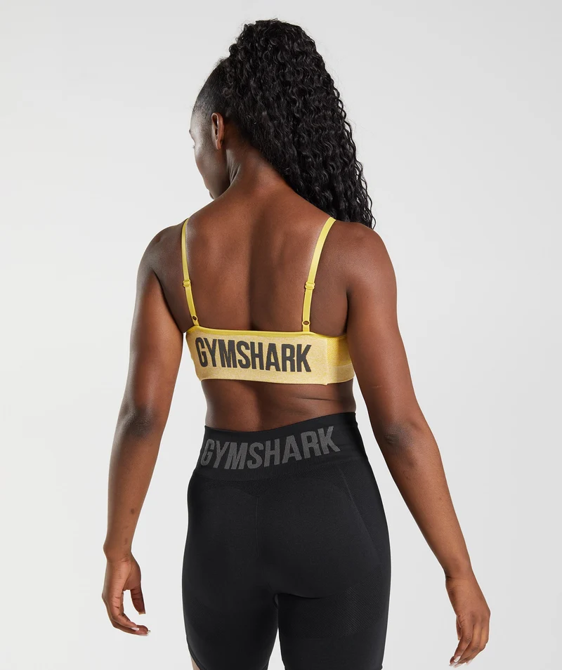 Gymshark Flex Strappy Sports Bra - Medallion Yellow/White Marl