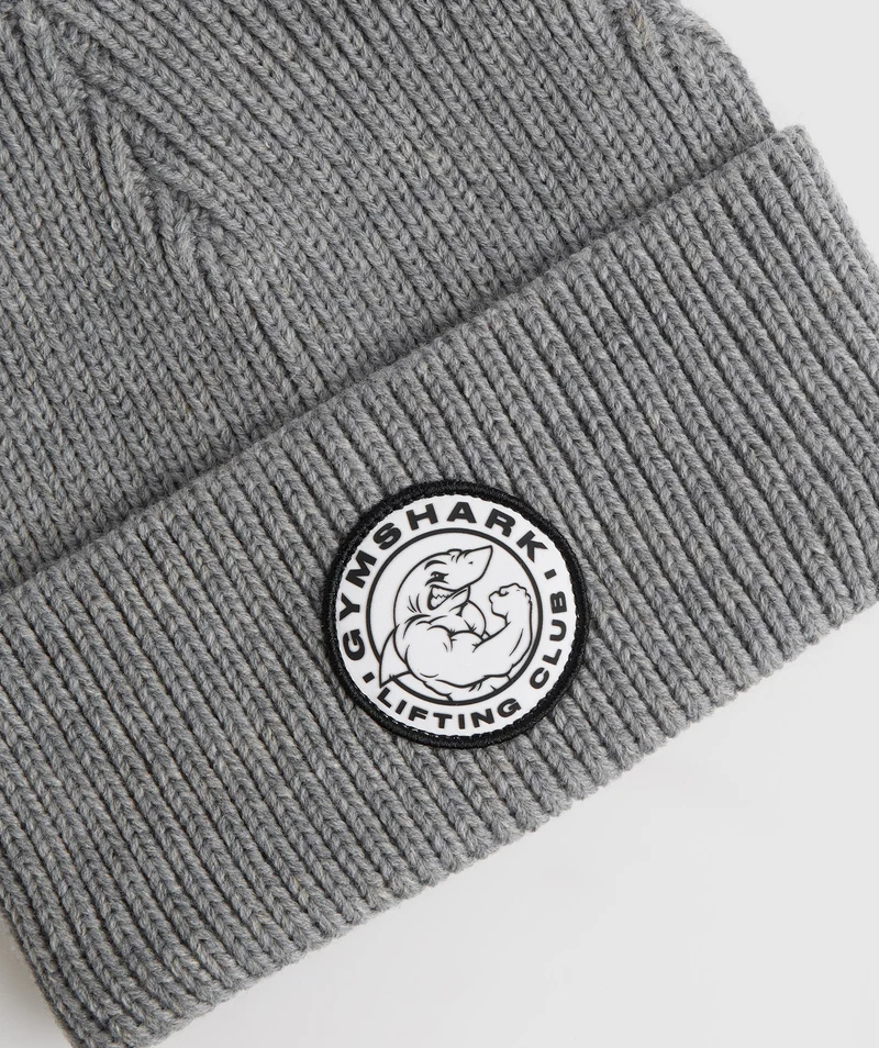Gymshark Legacy Deep Cuff Beanie - Light Grey Marl