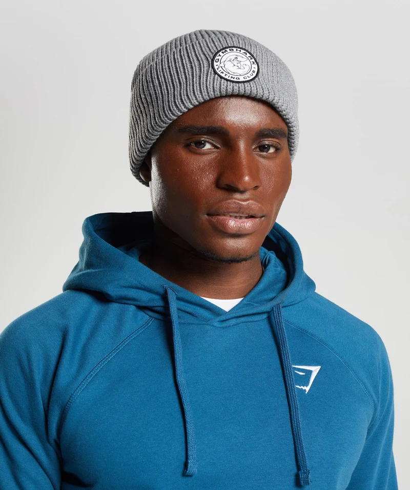 Gymshark Legacy Deep Cuff Beanie - Light Grey Marl