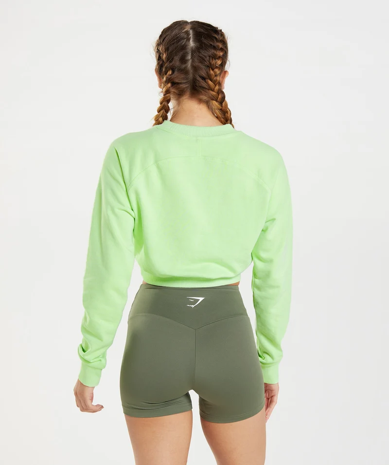 Gymshark Training Crop Sweater - Kiwi Green