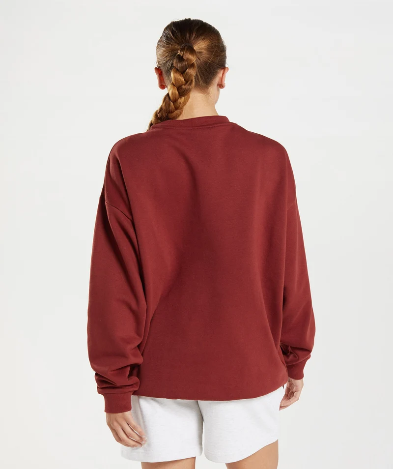 Gymshark Training Oversized Sweatshirt - Rosewood Red