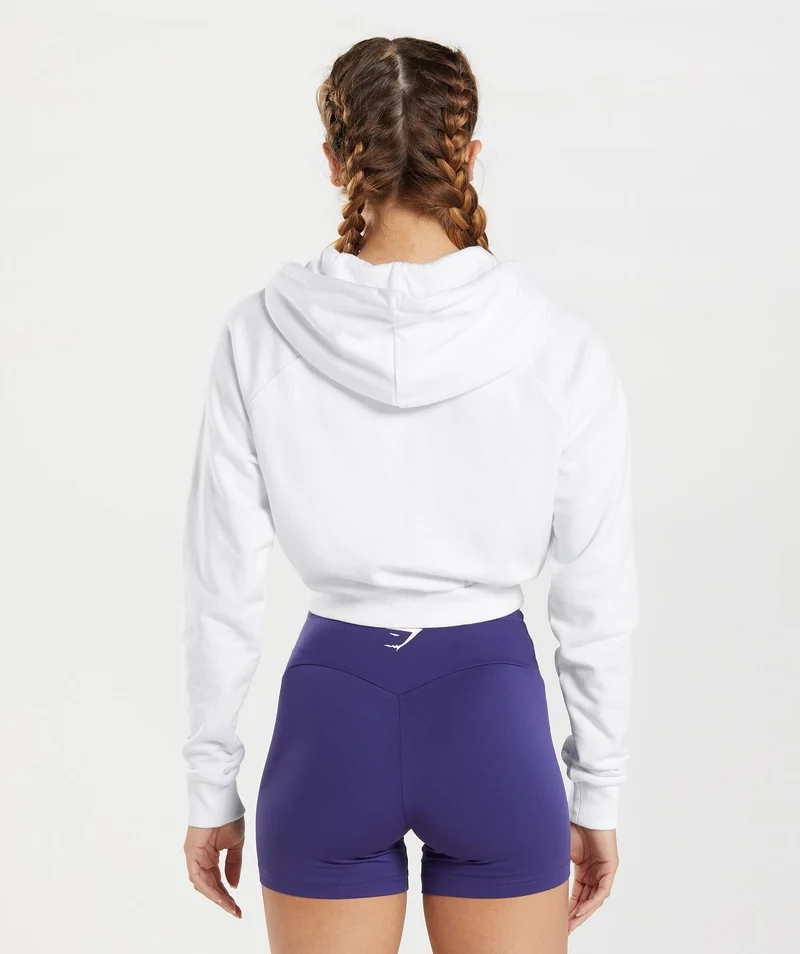 Gymshark Training Cropped Hoodie - White