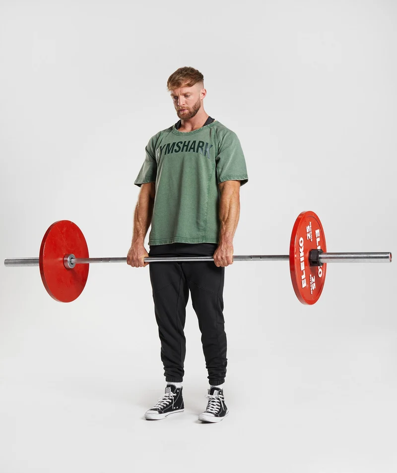 Gymshark Power Washed Rag Top - Iguana Green