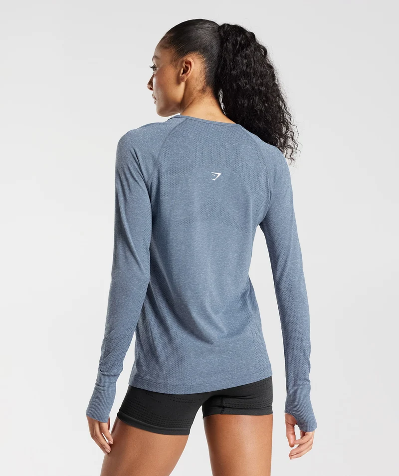 Gymshark Vital Light Long Sleeve Top - Evening Blue Marl