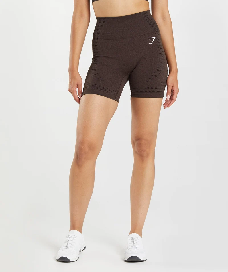 Gymshark Vital Seamless Shorts - Cherry Brown Marl
