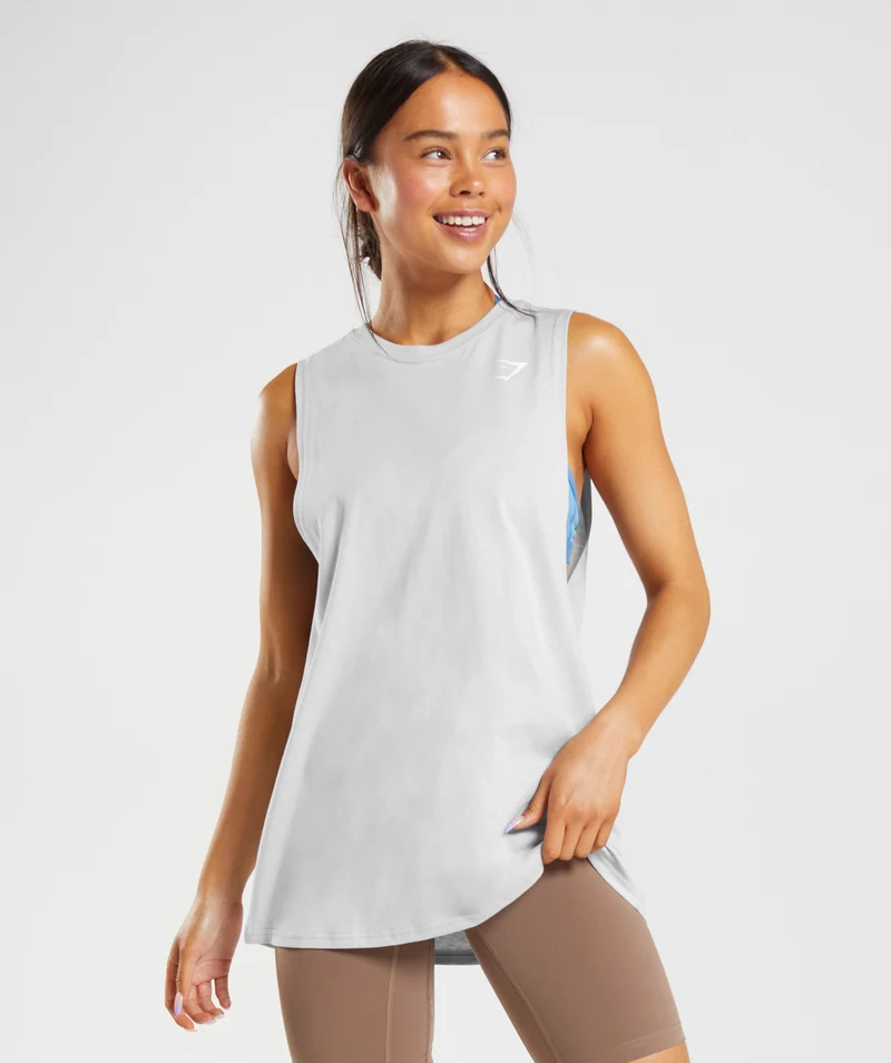 Gymshark Training Drop Arm Tank - Light Grey