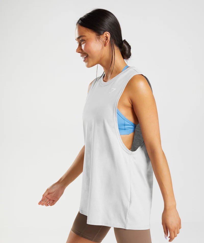Gymshark Training Drop Arm Tank - Light Grey