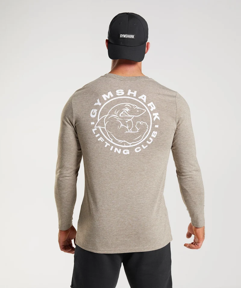 Gymshark Legacy Long Sleeve T-Shirt - Limestone Marl