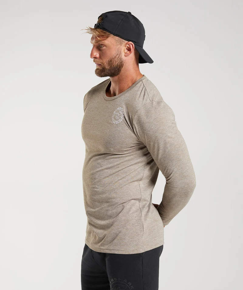 Gymshark Legacy Long Sleeve T-Shirt - Limestone Marl