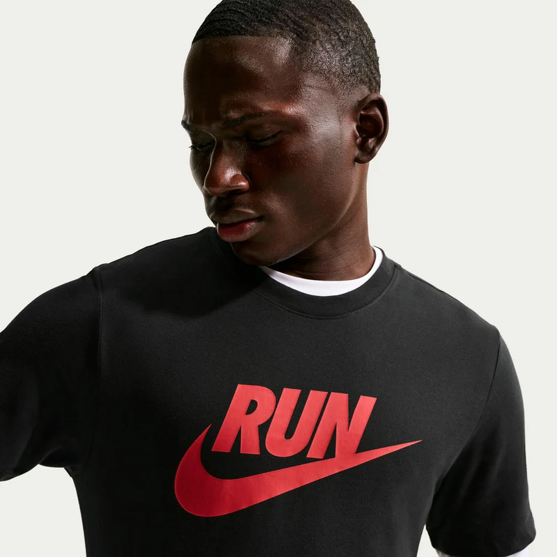 Run Swoosh Laufshirt Herren - schwarz, rot