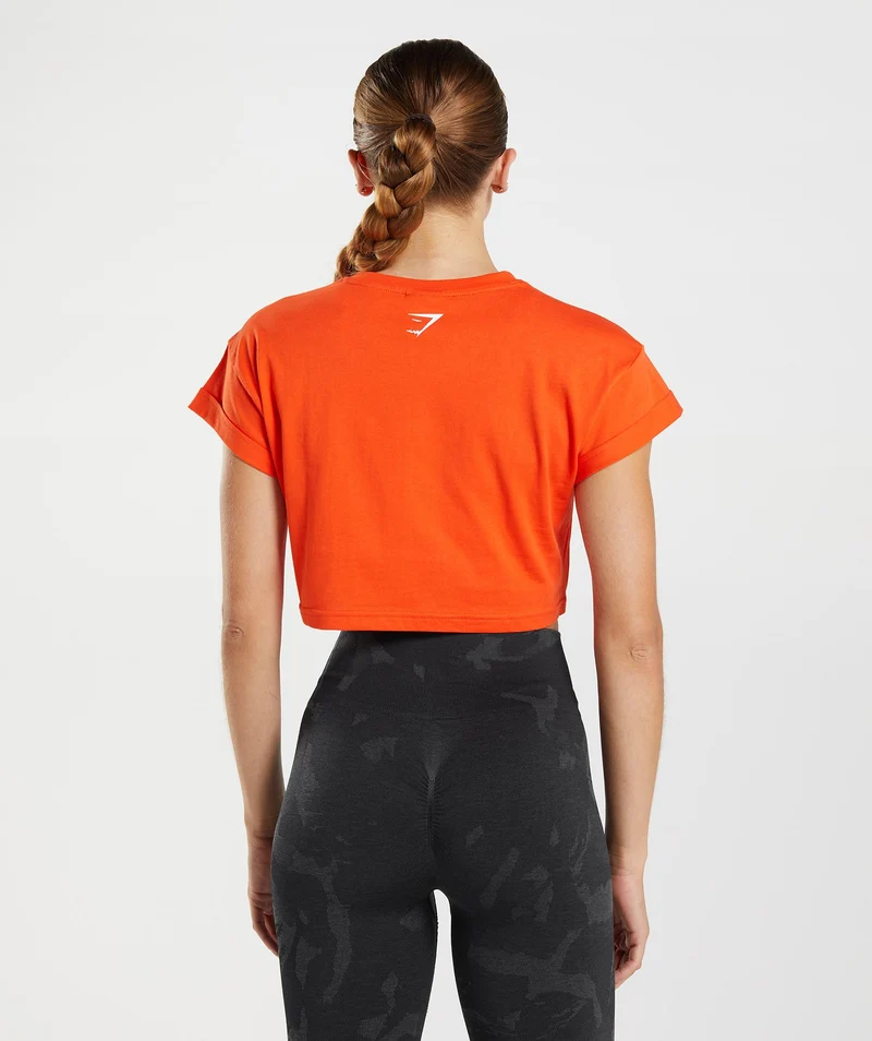 Gymshark Fraction Crop Top - Pepper Red
