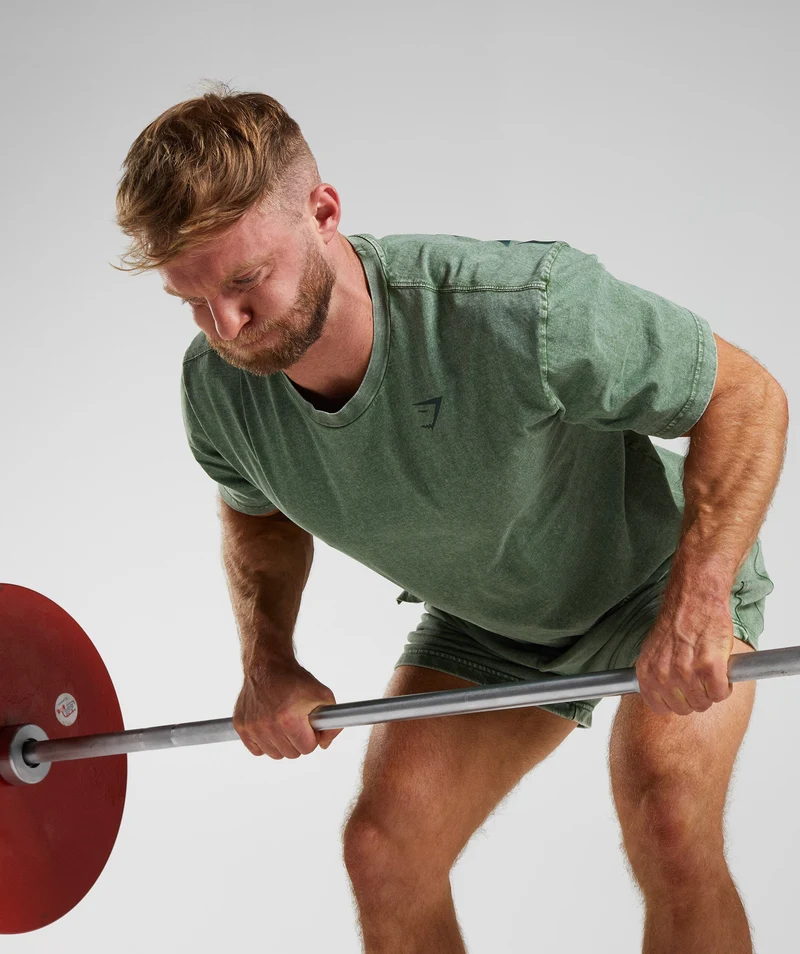 Gymshark Power Washed T-Shirt - Iguana Green