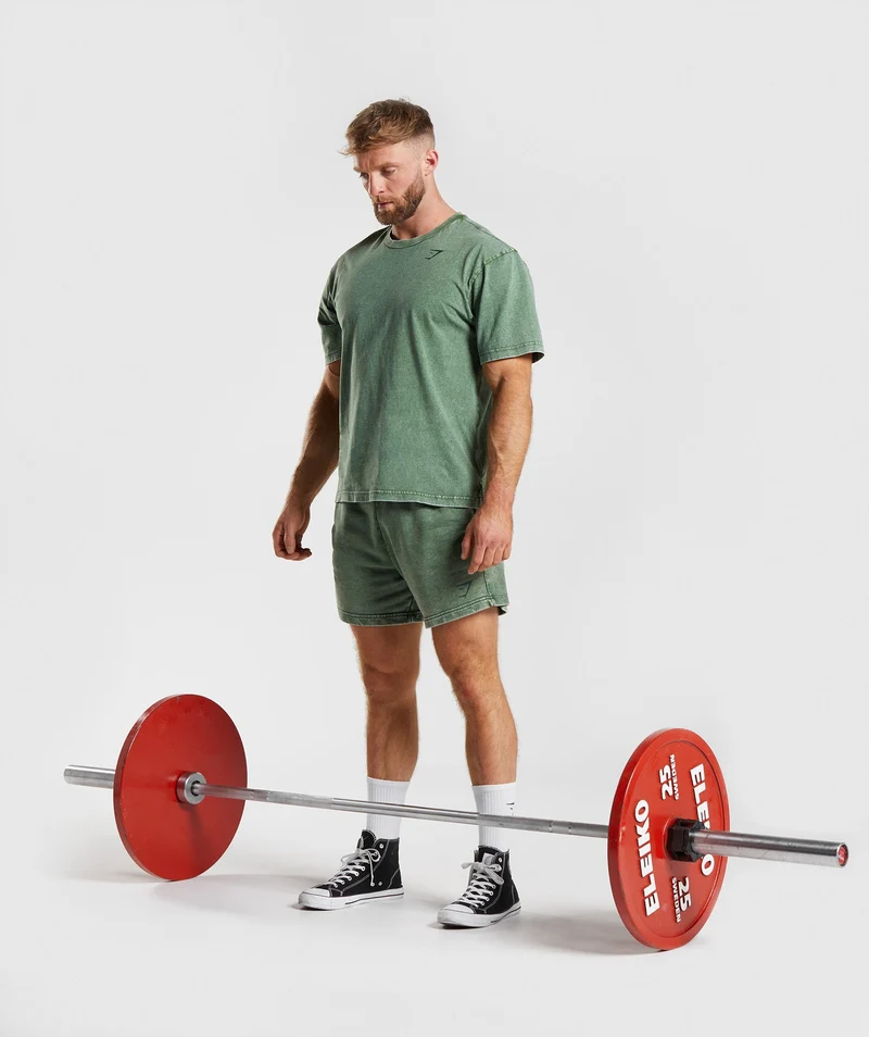 Gymshark Power Washed T-Shirt - Iguana Green