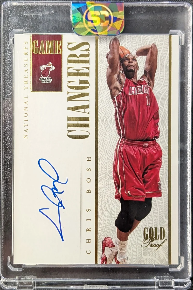 Chris Bosh 2013 National Treasures Game Changers Gold Auto /10