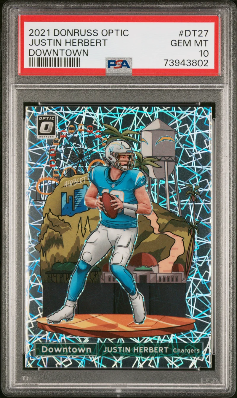 Justin Herbert 2021 Downtown Optic PSA 10