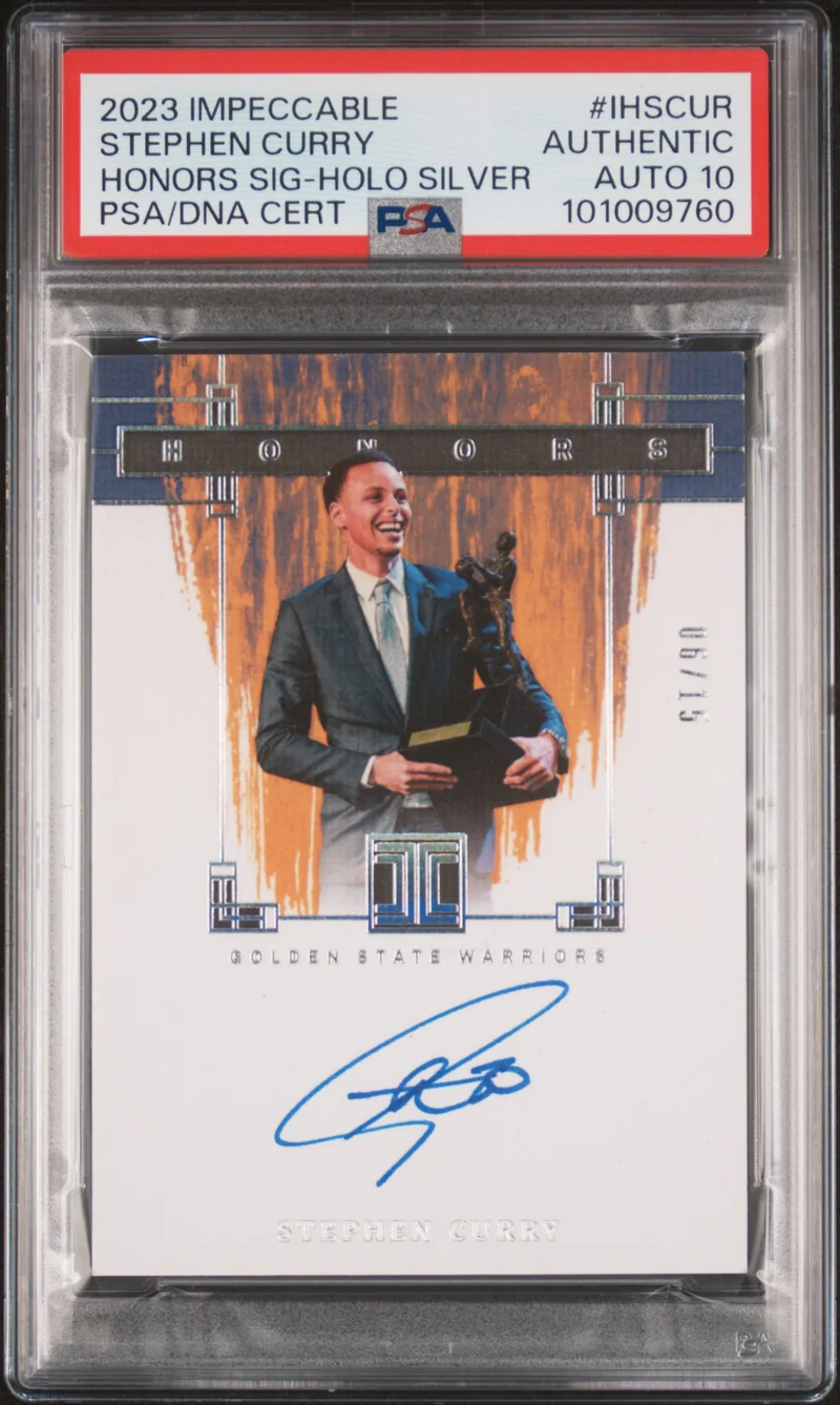 Stephen Curry 2023 Impeccable Honors Signature Holo Silver /15