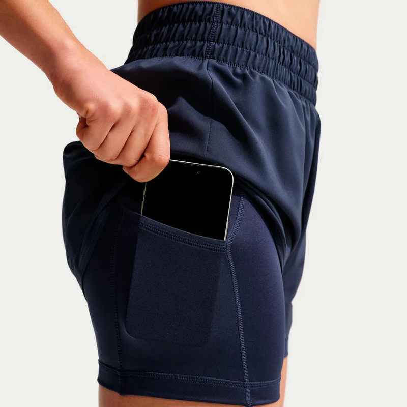 Dri-Fit One High Rise 2in1 3in Shorts Damen - dunkelblau