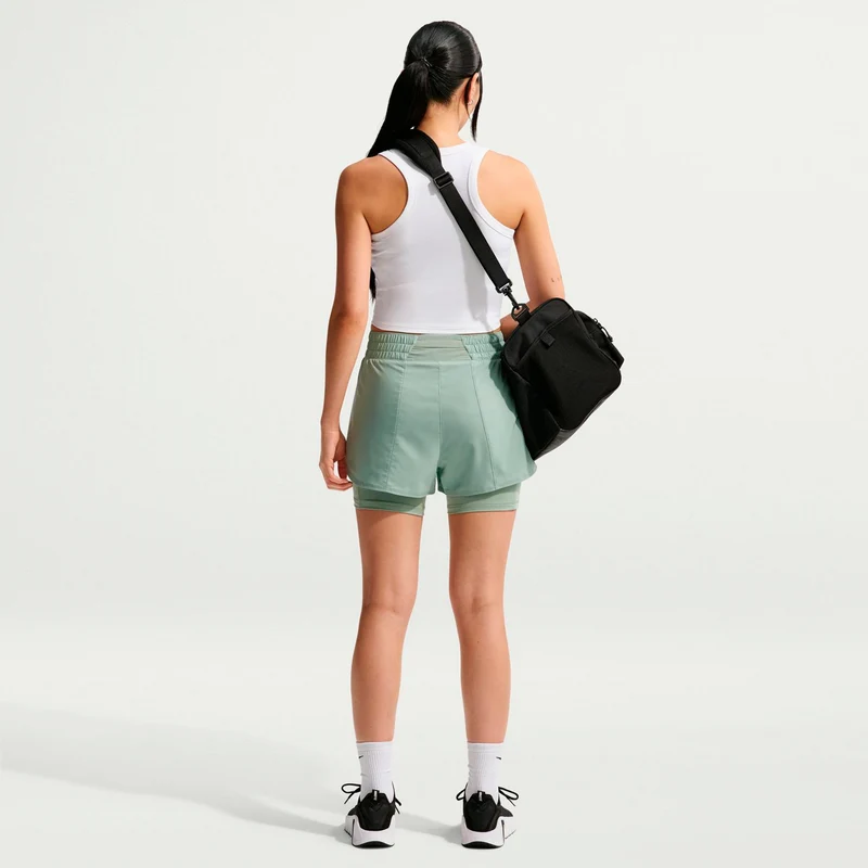 Dri-Fit One High Rise 2in1 3in Shorts Damen - salbei, weiß