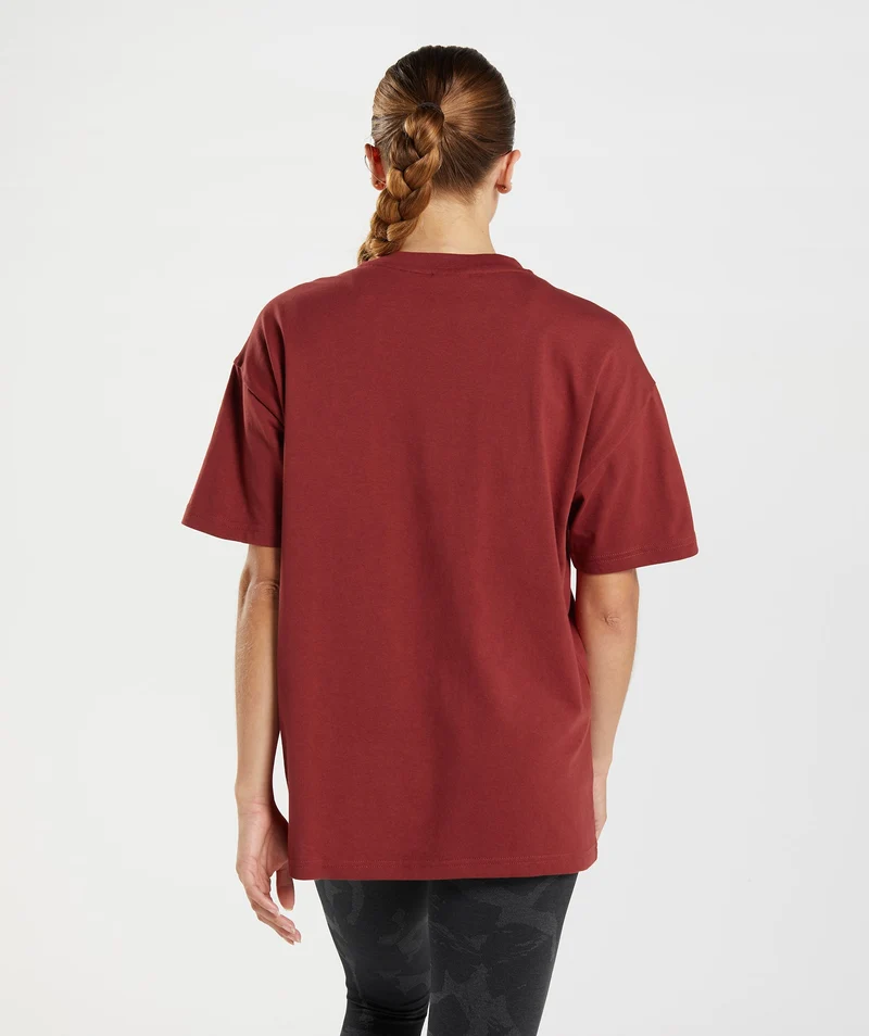 Gymshark Training Oversized T-Shirt - Rosewood Red