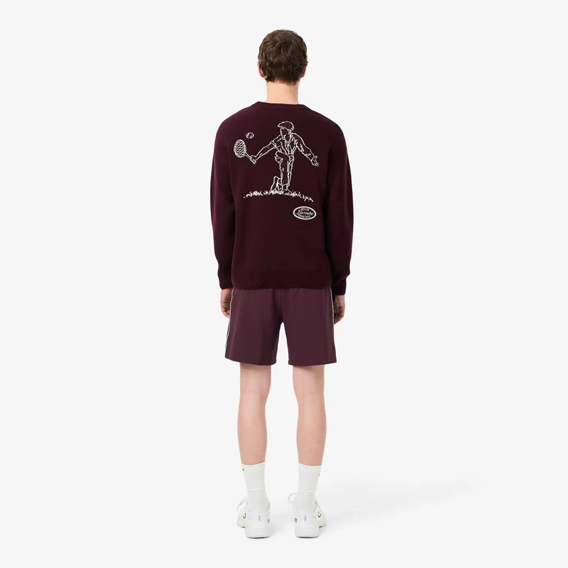Shorts Herren - dunkelrot, weiß