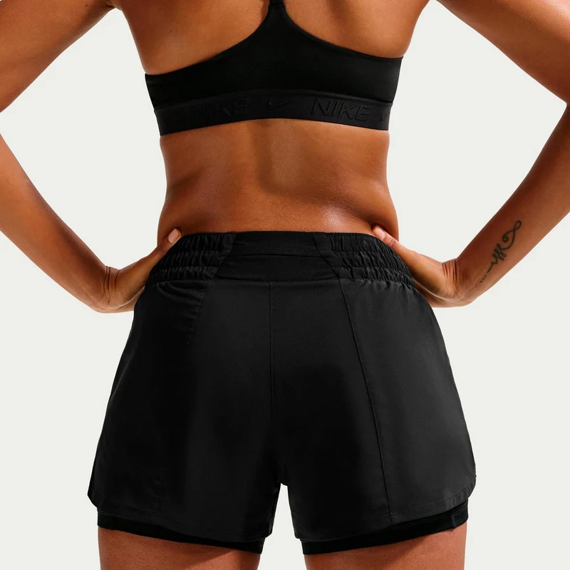 Dri-Fit One Mid Rise 2in1 3in Shorts Damen-schwarz, weiß