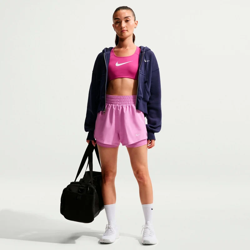 Dri-Fit One High Rise 2in1 3in Shorts Damen - flieder, weiß