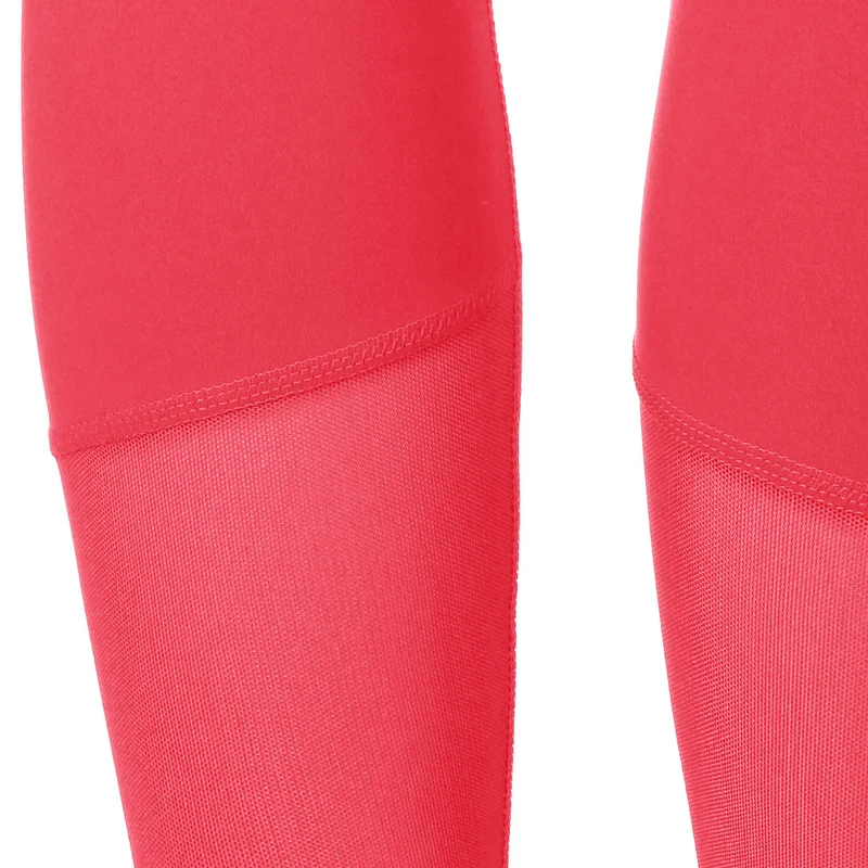 Mid-Rise Mesh-Paneled Tight Damen-Hellrot,Weiß