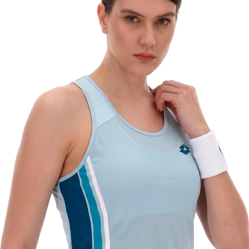 Tech VI Kleid Damen - hellblau, weiß
