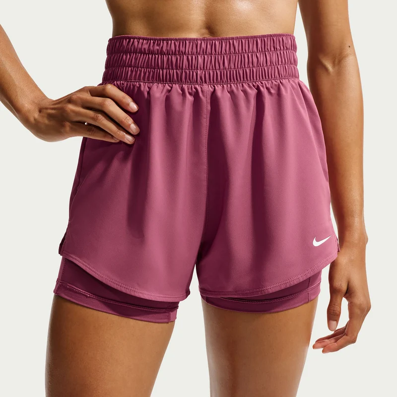 Dri-Fit One High Rise 2in1 3in Shorts Damen - mauve