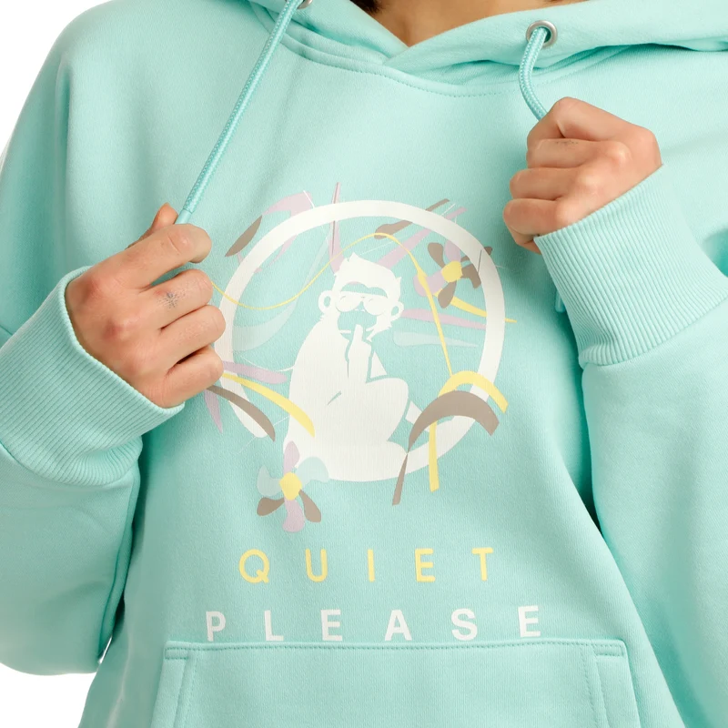 Wild Sketchy Hoody Damen-Türkis,Mehrfarbig